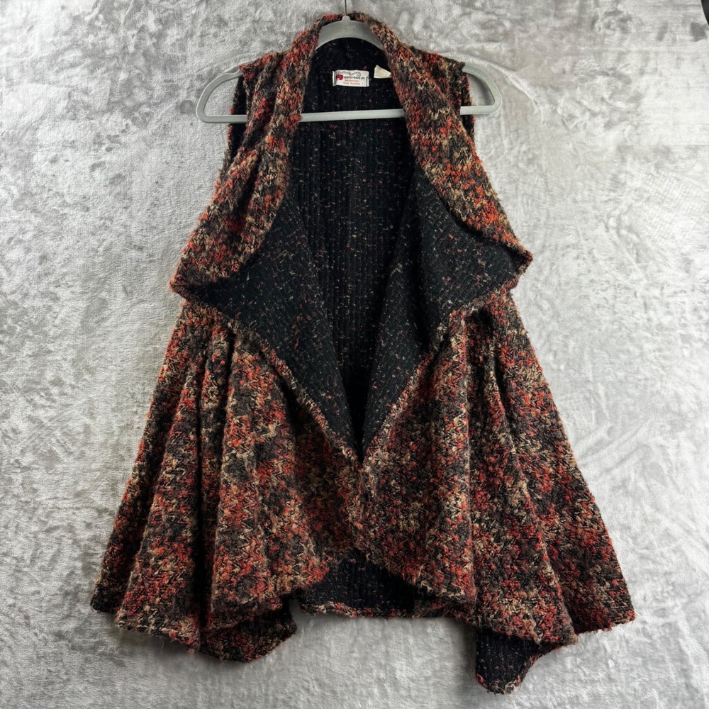 Handmade Stitchinwitches Vest Women OS Multi Color Draped Open Front (1866)
